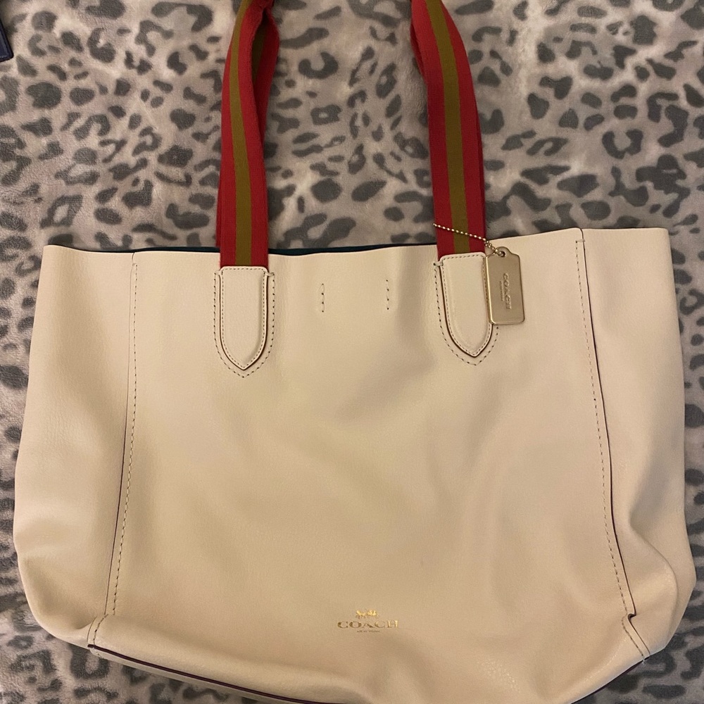 Small Coach Tote With Blue Interior
